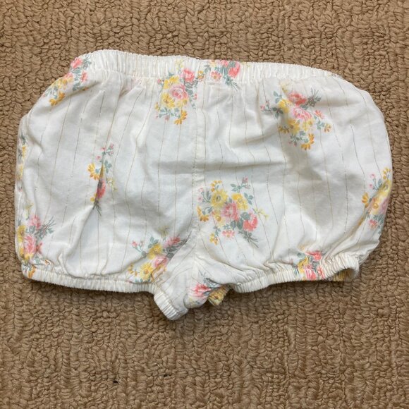 Baby B'Gosh Shorts Bloomers Toddler 12 months Floral Gold Glitter Bottoms - Picture 2 of 5
